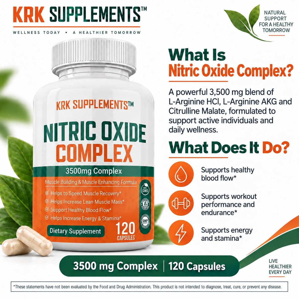 Nitric Oxide Complex 3500mg 240 Capsules U2726