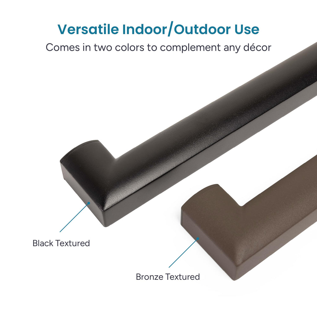 Aluminum Handrail Kit with Wall Mount Brackets, Black Textured, 3' Length M6800