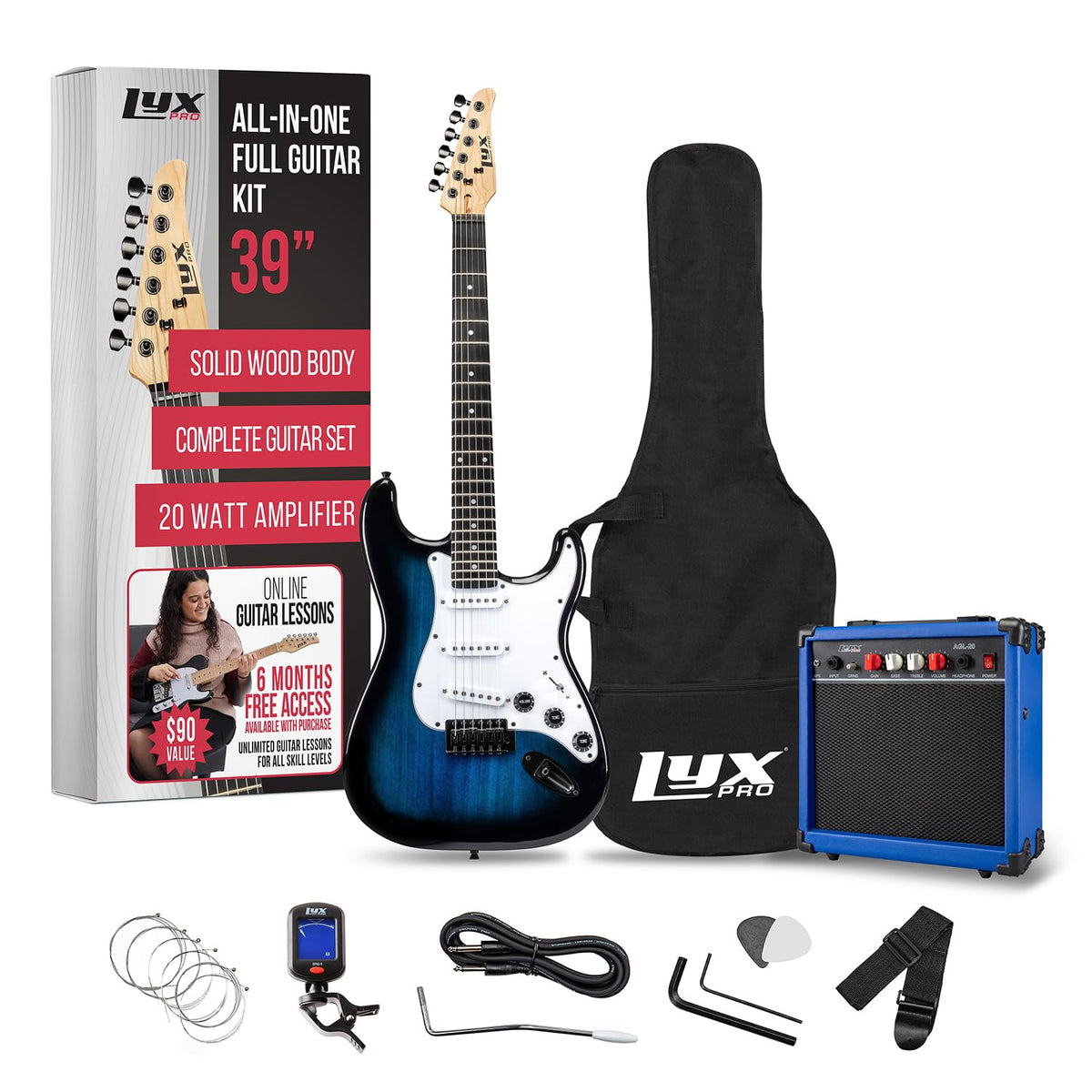 39 inch Electric Guitar Kit with Amplifier Blue A91431