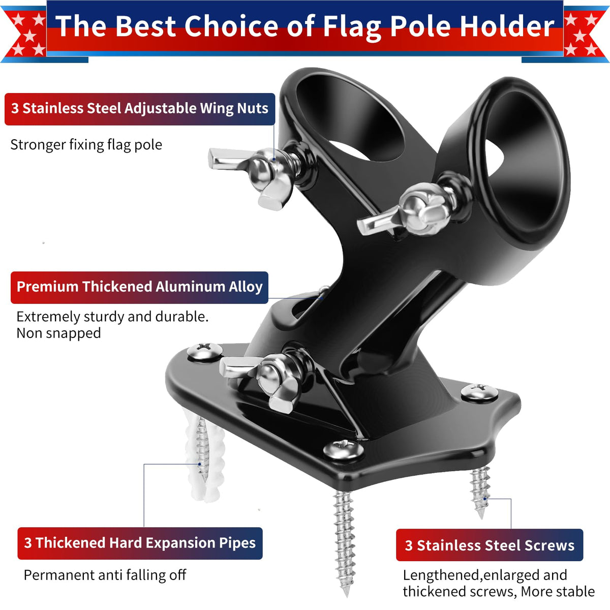 Heavy Duty Aluminum Flag Pole Holder S5153