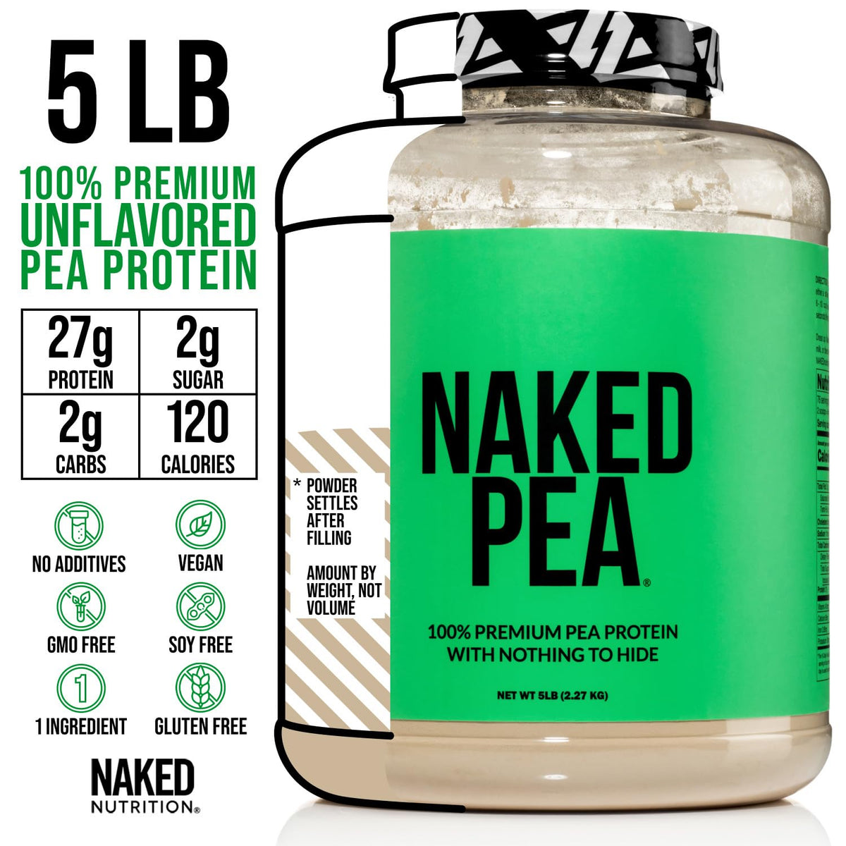Dairy Free Protein Bundle: 5LB Unflavored Pea and 2LB PB V2379