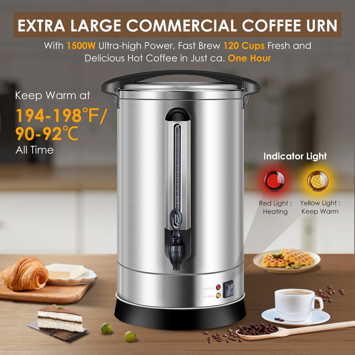 120 Cup 18L Stainless Steel Commercial Coffee Urn N87291