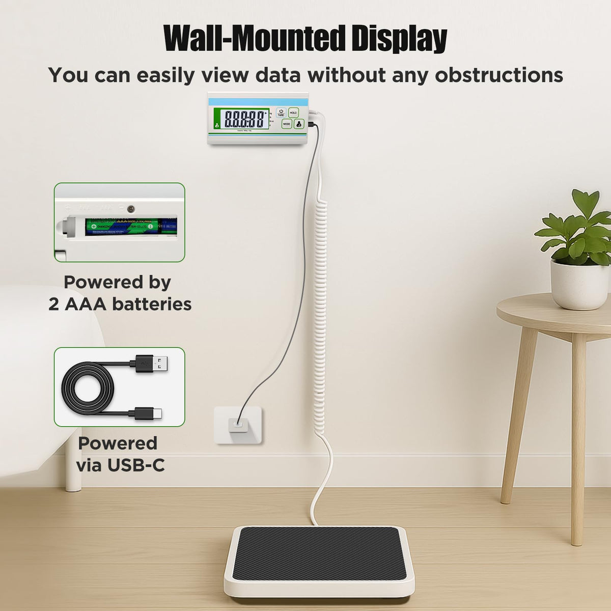 660 lb Digital Body Weight Scale with 13.4" x 11.8" Platform H78864