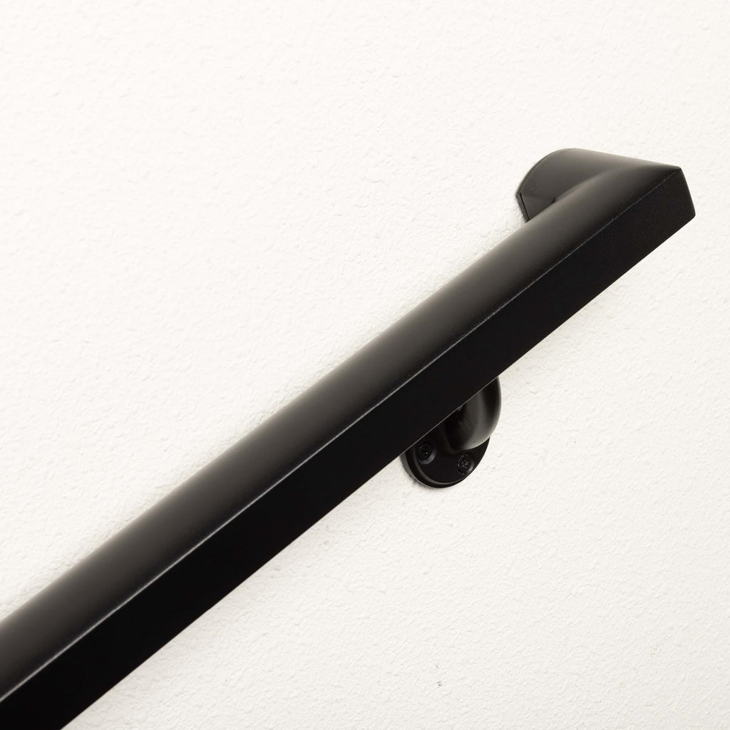 Aluminum Handrail Kit with Wall Mount Brackets, Black Textured, 3' Length M6800