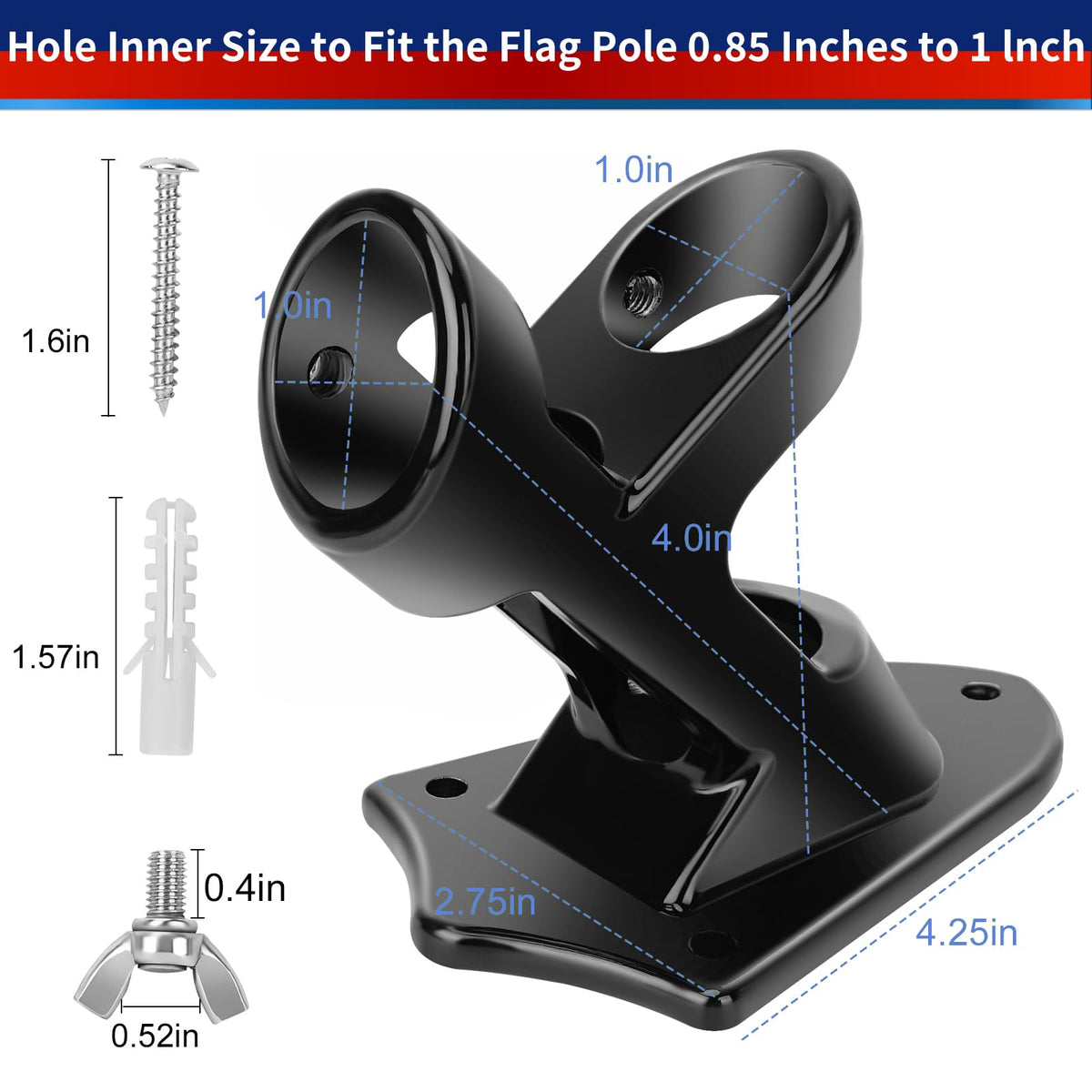 Heavy Duty Aluminum Flag Pole Holder S5153