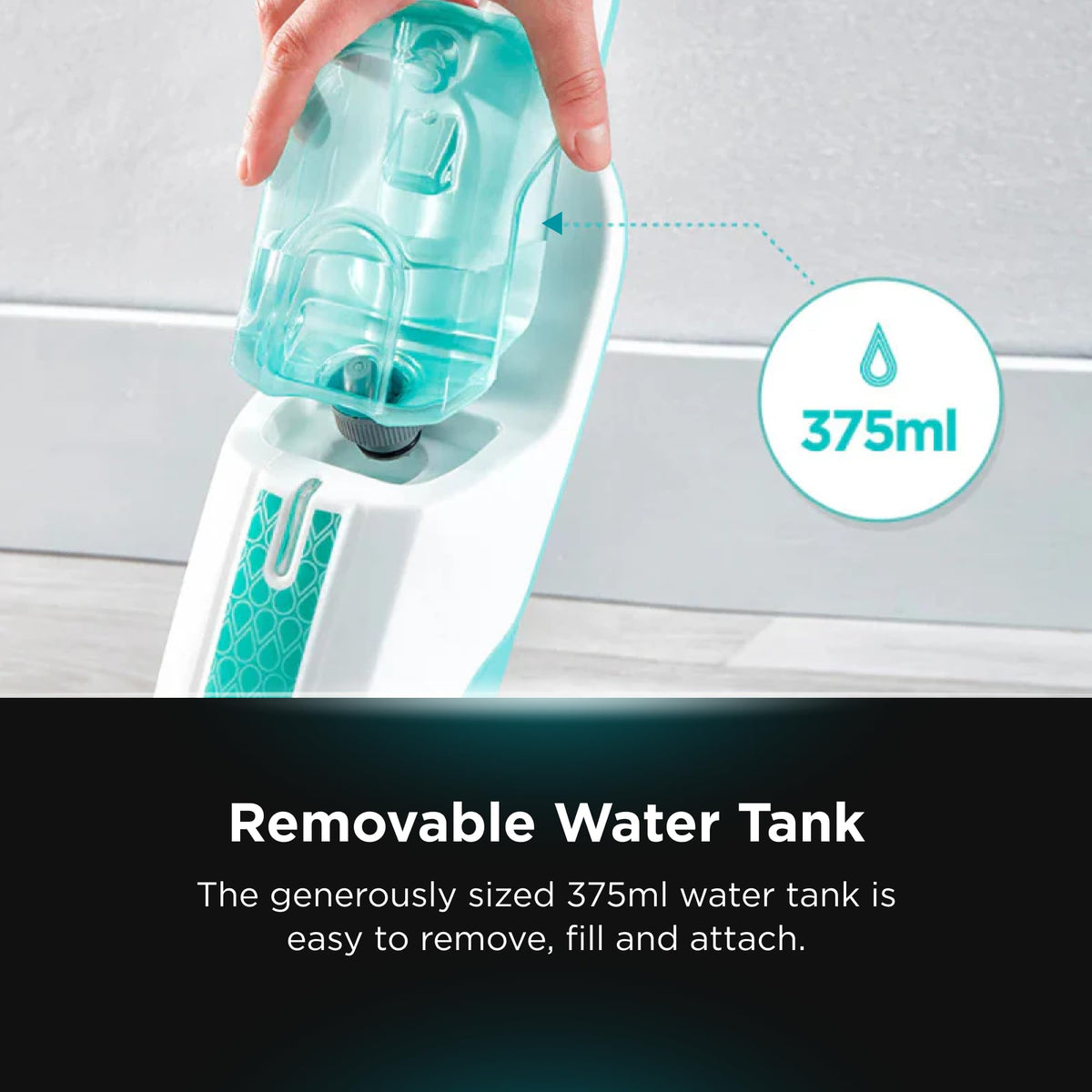 White Steam Mop Hard Floor Cleaner with XL Removable Water Tank B807