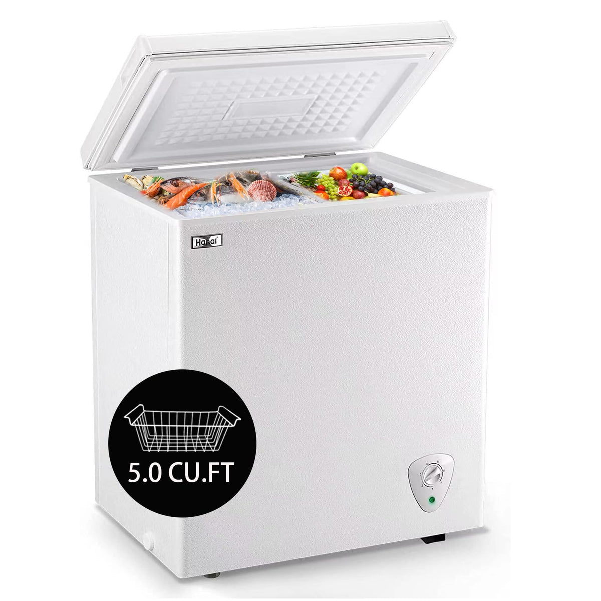 5.0 Cu.Ft White Chest Freezer with Removable Basket V407315