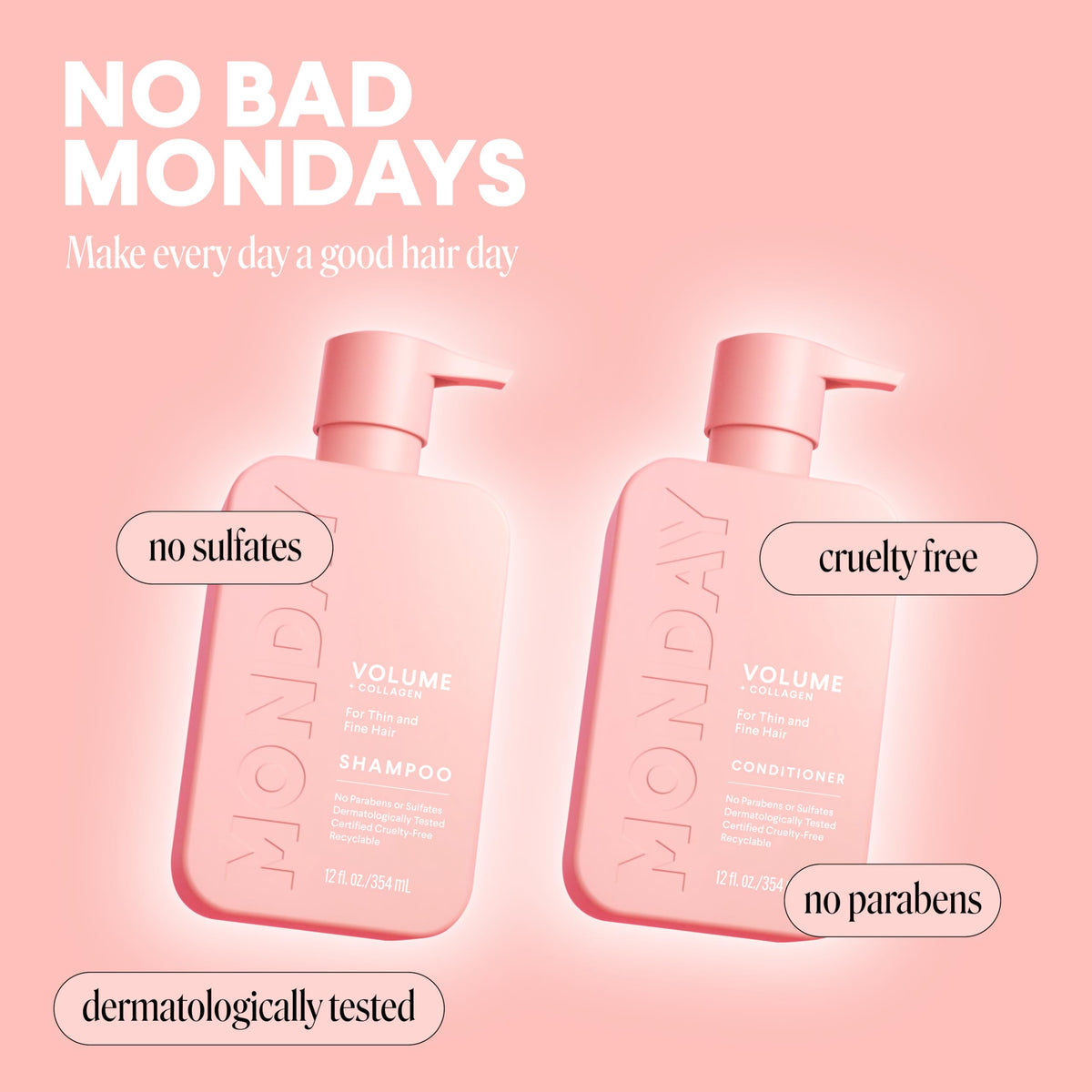 Volume Shampoo + Conditioner Set 12 oz Coconut Oil N5496