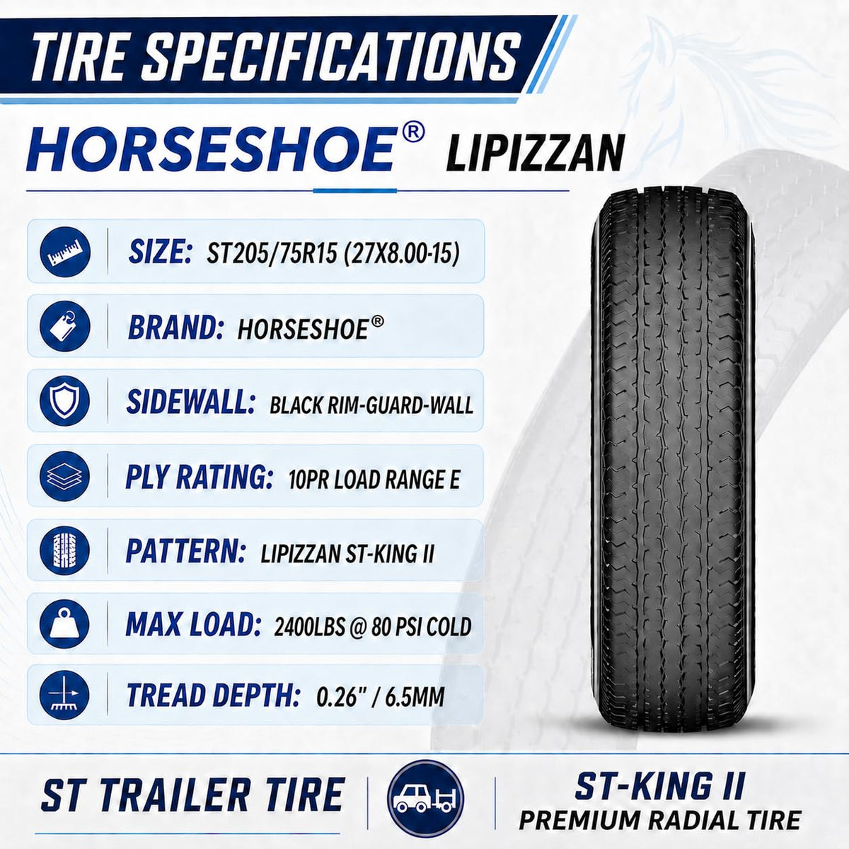 4 ST205/75R15 10PR Steel Belted Radial Trailer Tire K2239