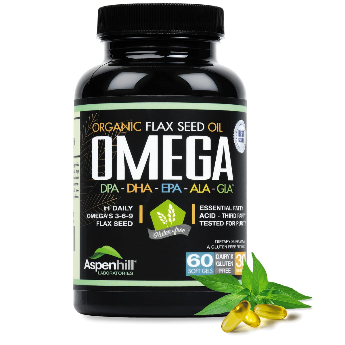 Wild Caught Omega 3 Fish Oil 2400 mg 60 SoftGels J8250