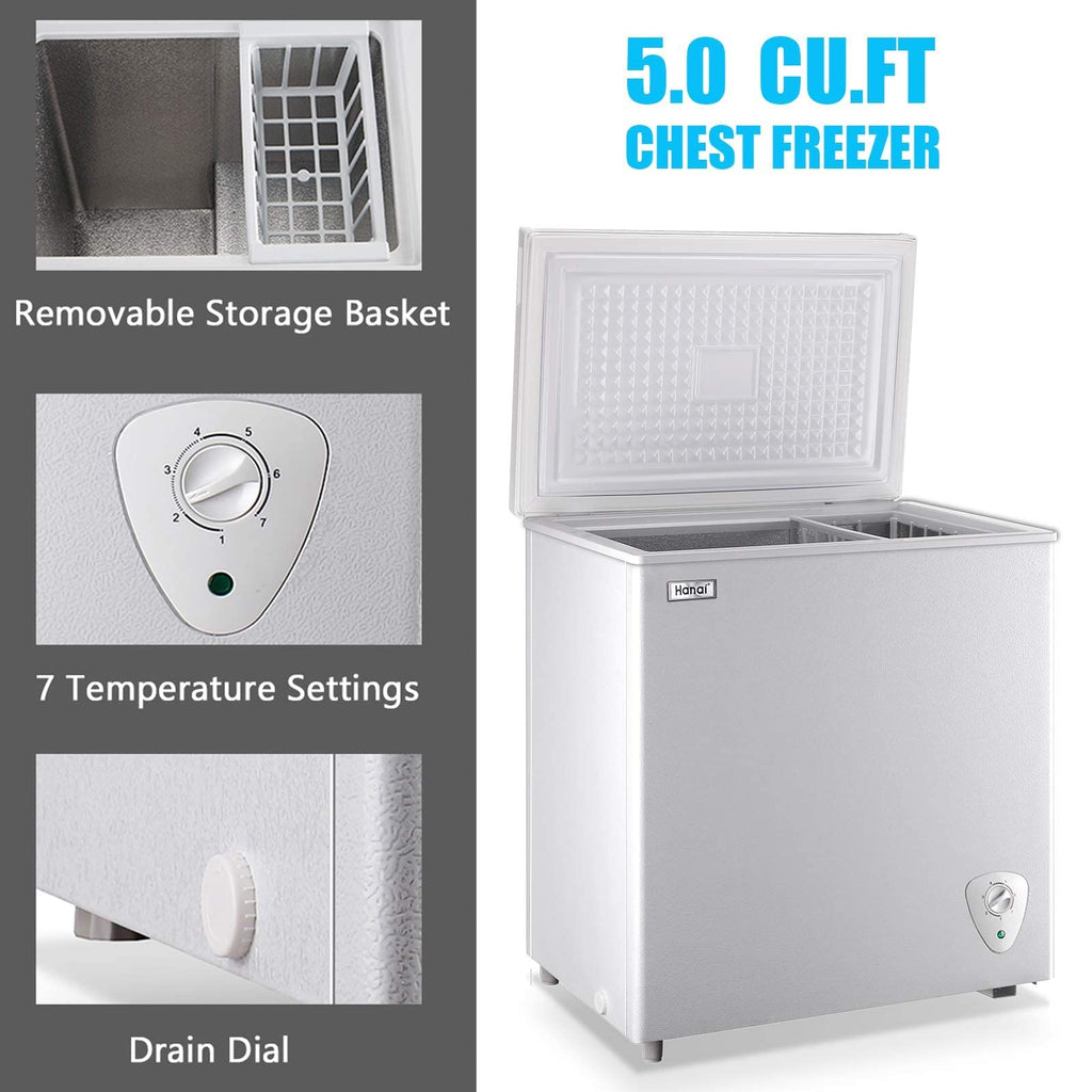 5.0 Cu.Ft White Chest Freezer with Removable Basket V407315