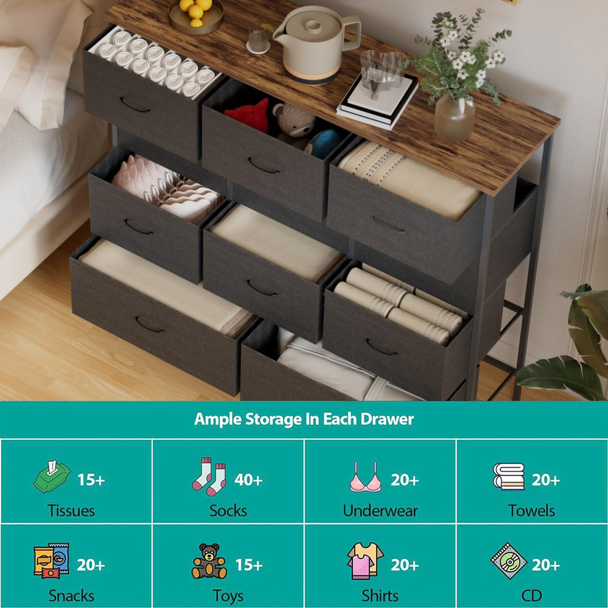 43.3" Wide 11 Drawer Dresser X7219