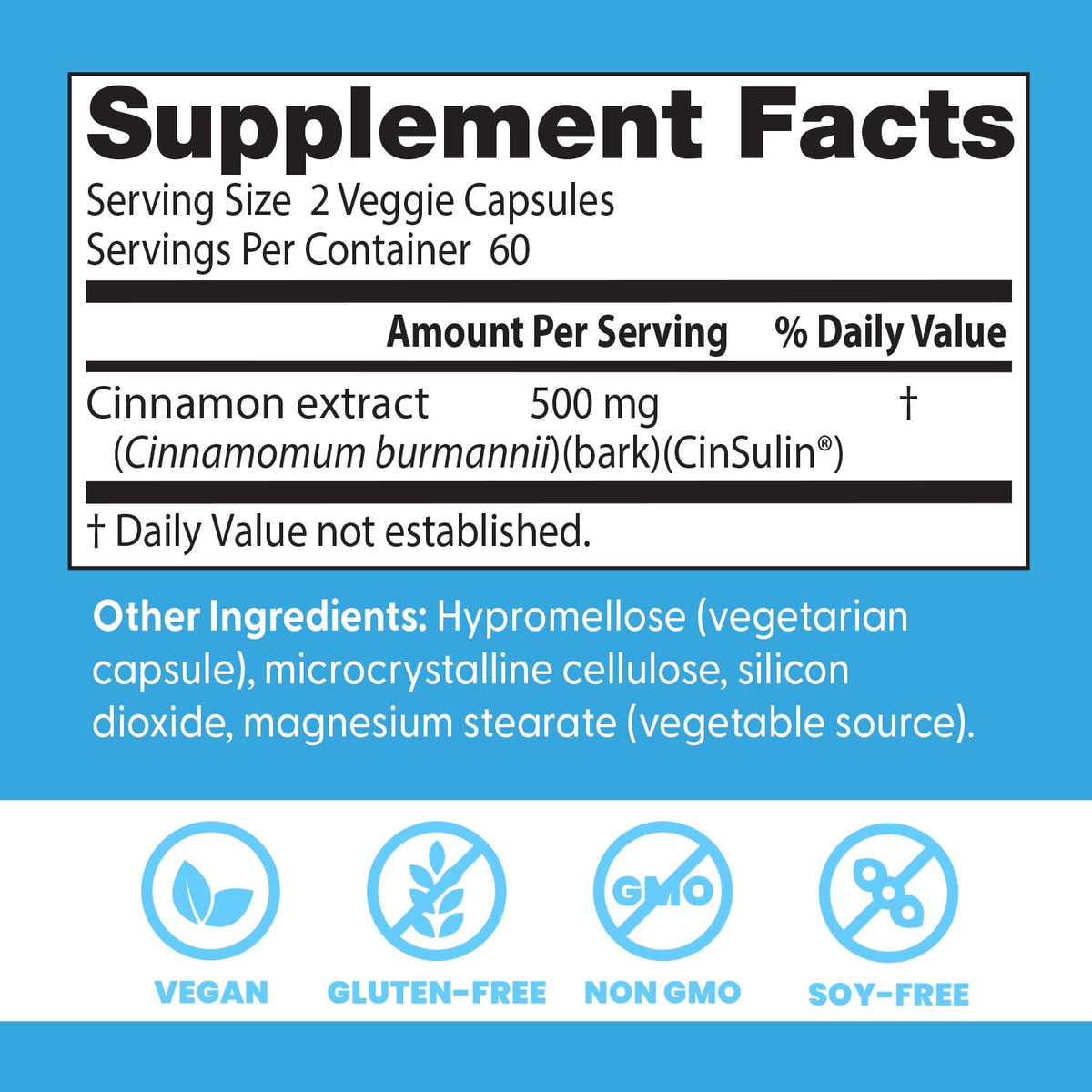 Cinnamon Bark Extract Capsules, 120 Veg Caps B482