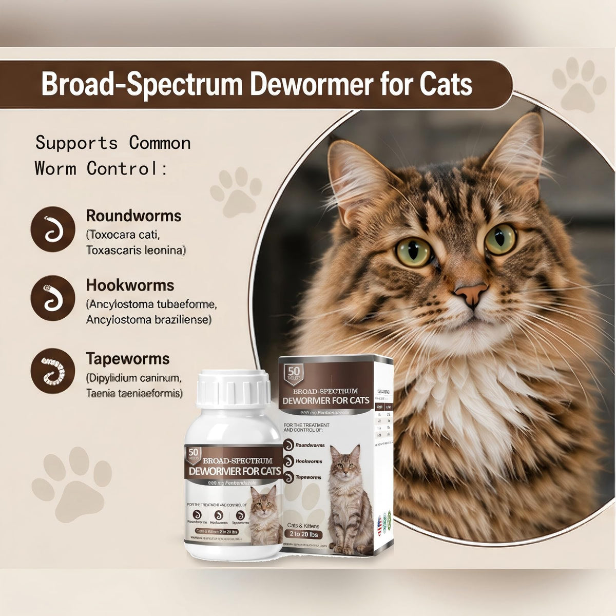Cat Dewormer 50 Tabs M28485