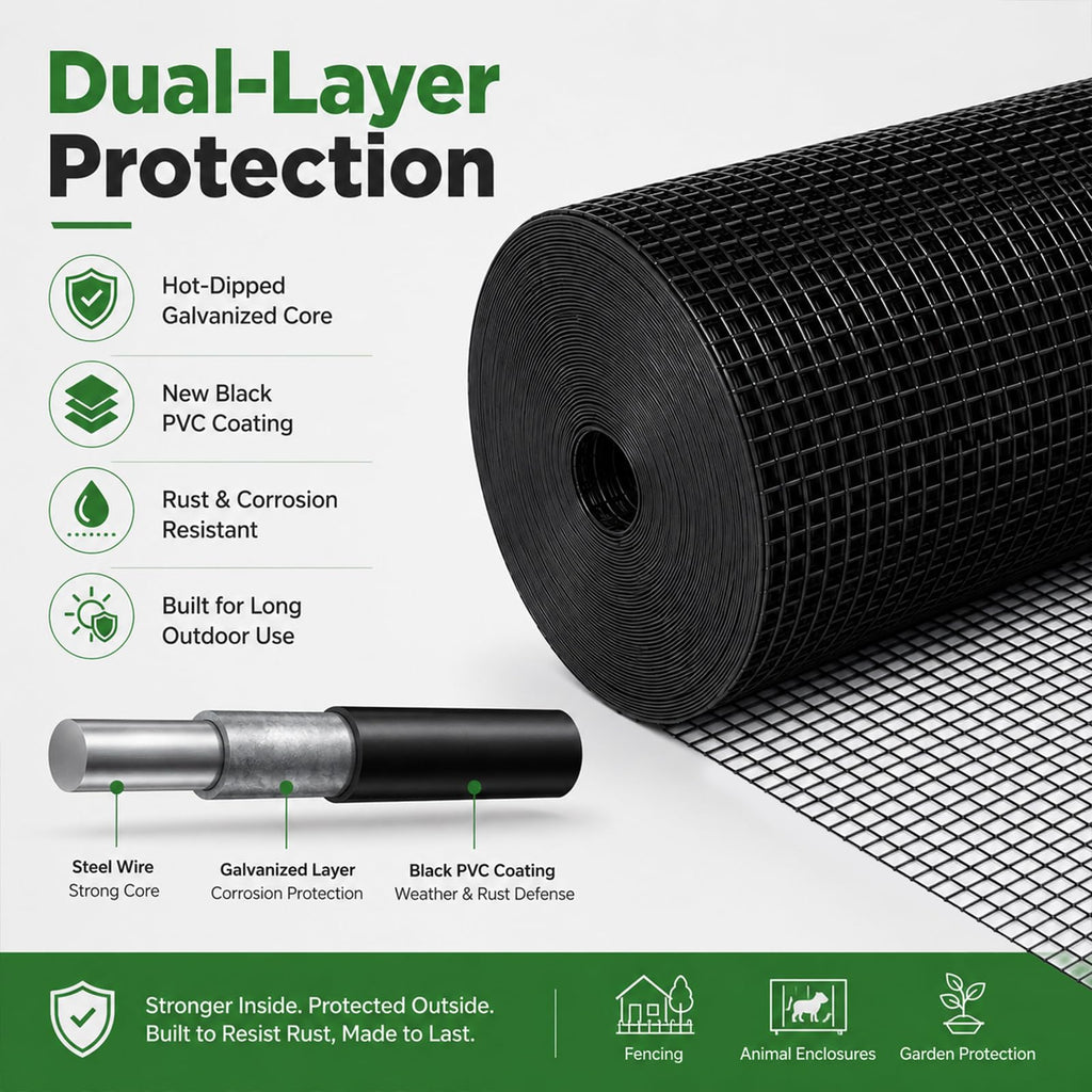 Black 1/2 inch 19 Gauge Wire Mesh Roll U270