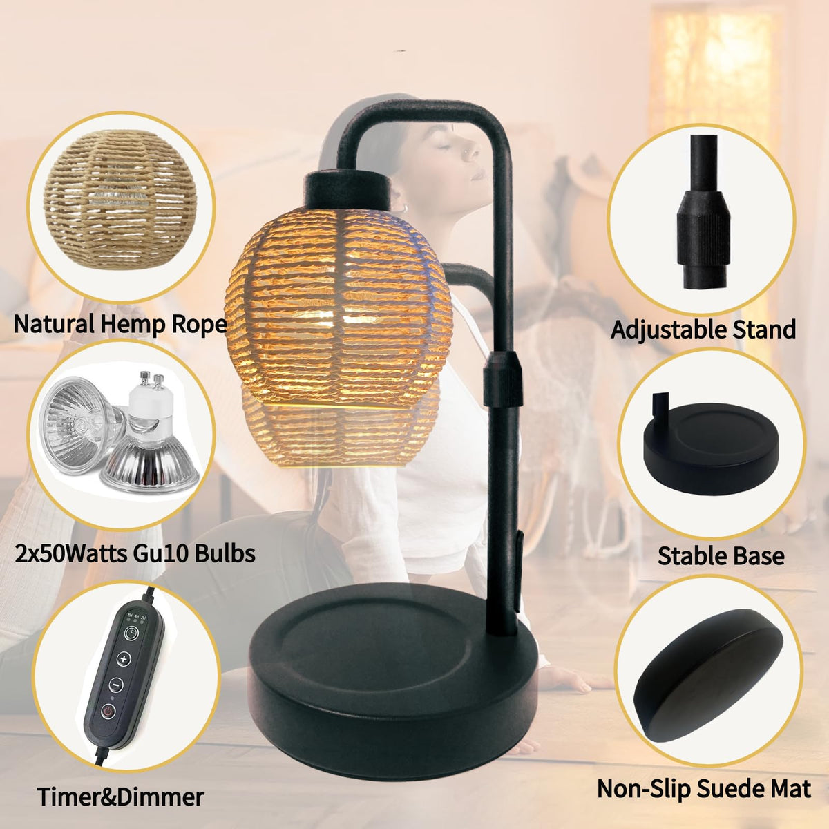 Electric Candle Warmer Lamp with Timer, Adjustable Dimmable S248