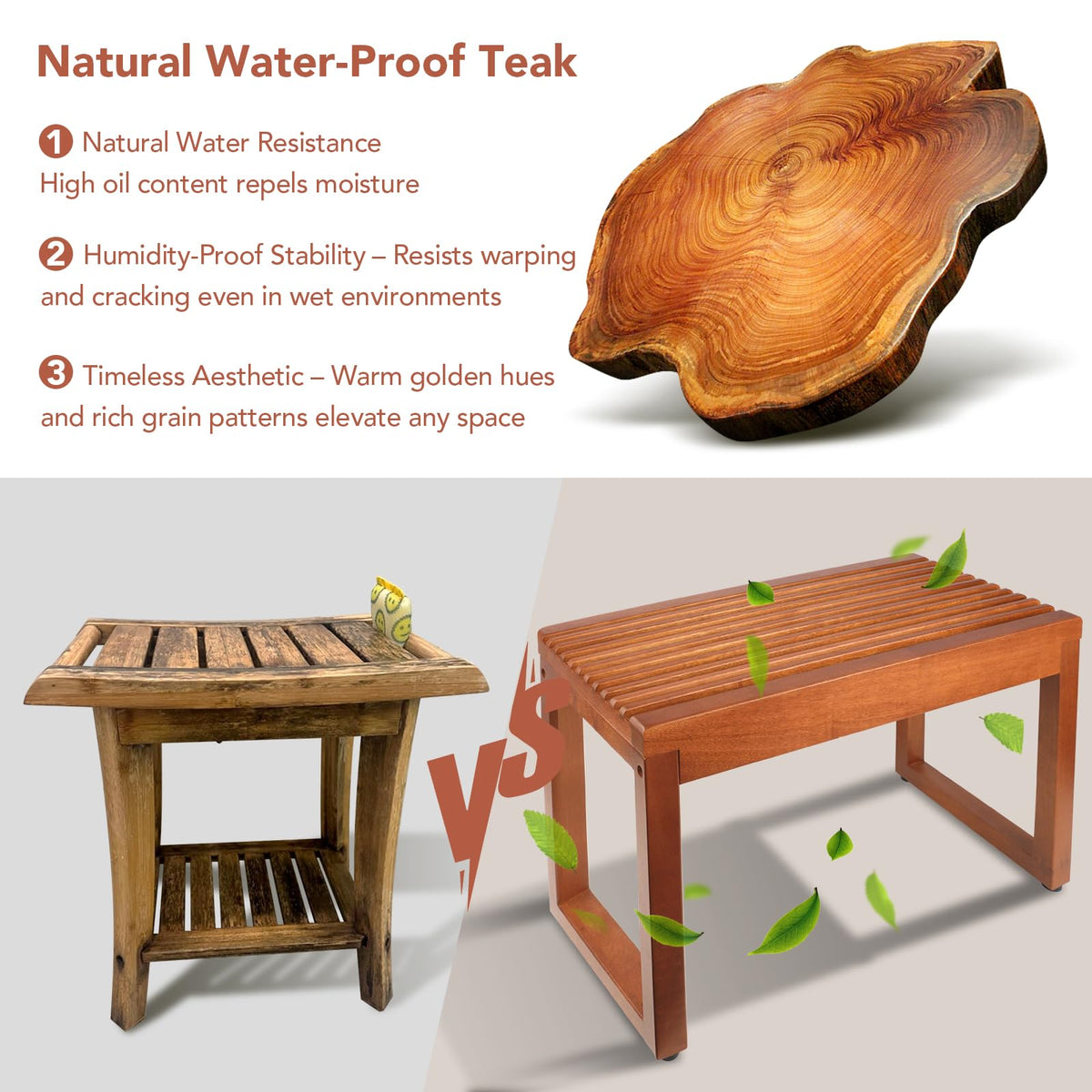 Teak Shower Bench D715