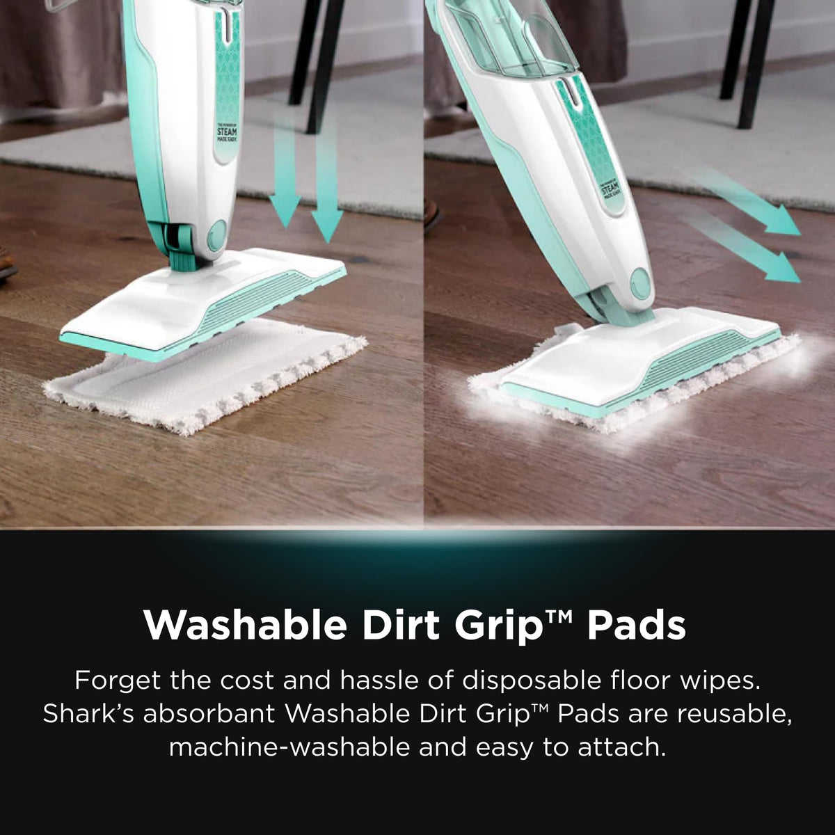 White Steam Mop Hard Floor Cleaner with XL Removable Water Tank B807
