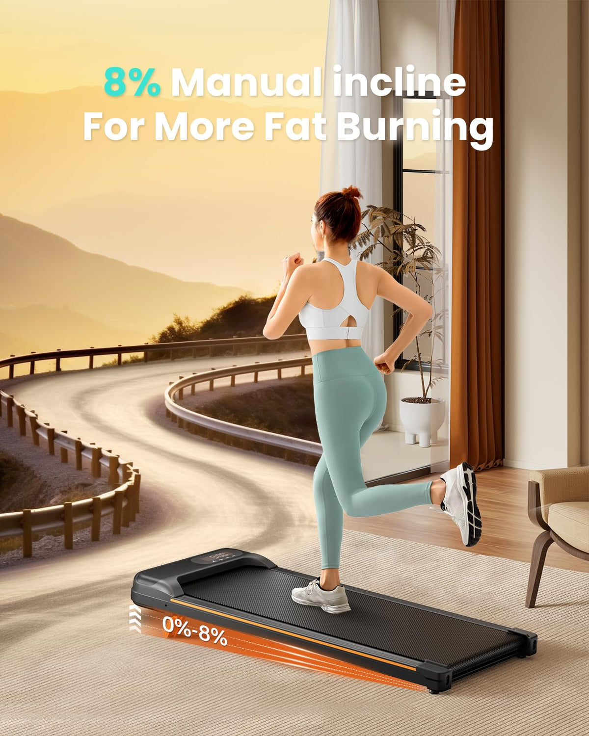 2.5HP Under Desk Treadmill with Incline J416133