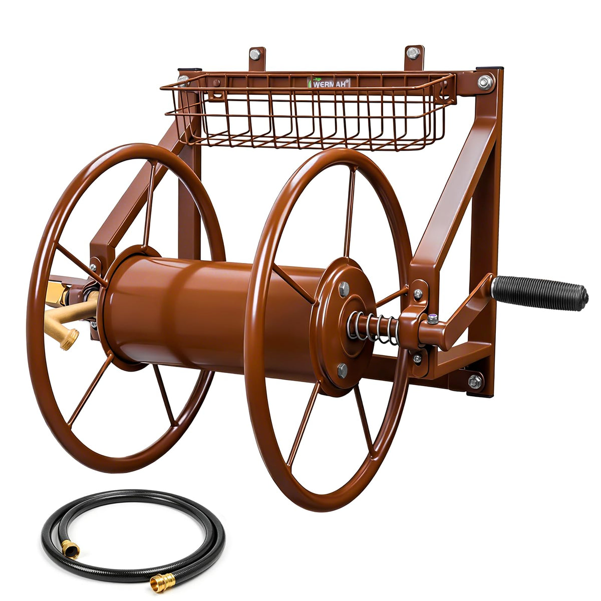Wall Mount Metal Garden Hose Reel Holds 155ft 5/8" Hose C704