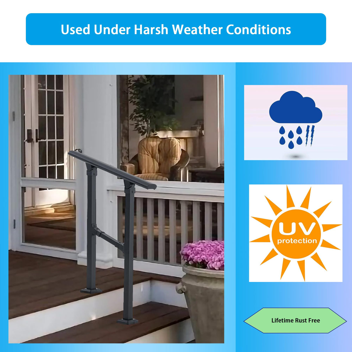 1 Step Aluminum Alloy Handrail L724