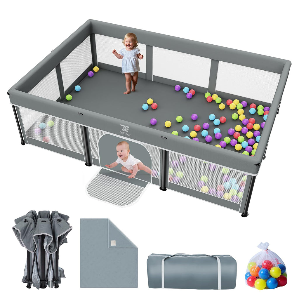 Foldable Baby Playpen with Mat Q979312