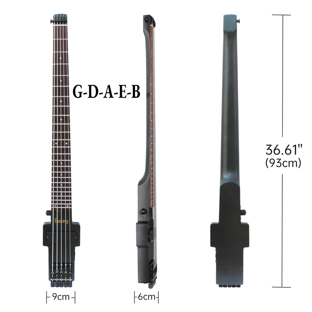 5 Strings Electric Headless Bass Guitar D6229