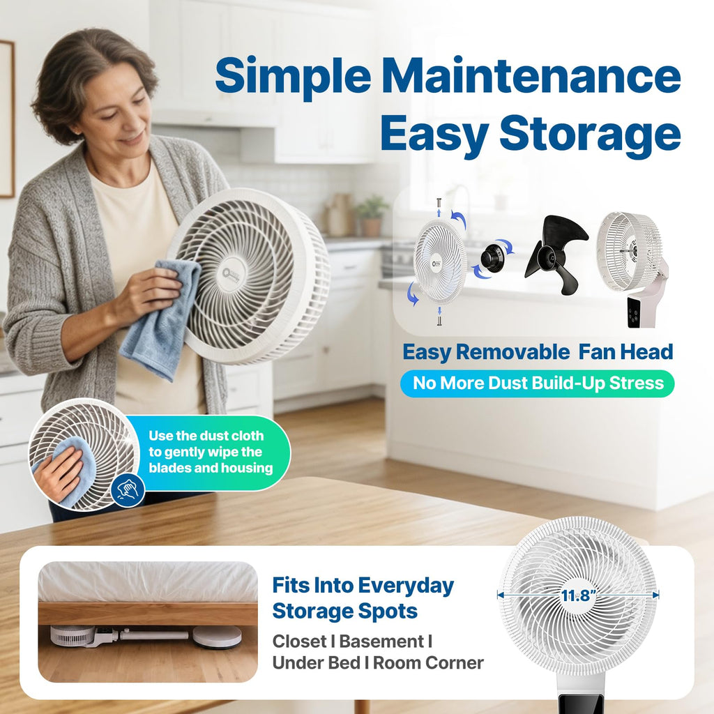 Oscillating Fan, 360° Air Circulator Pedestal Fan, 43.3” Adjustable Height R6722
