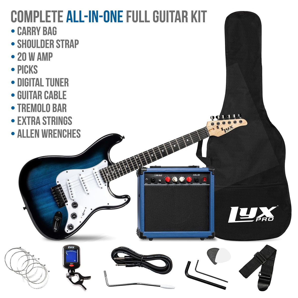 39 inch Electric Guitar Kit with Amplifier Blue A91431