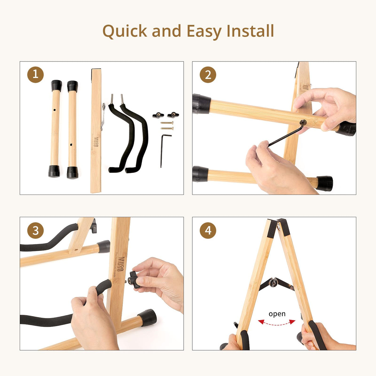 Foldable Wood Guitar Stand A987