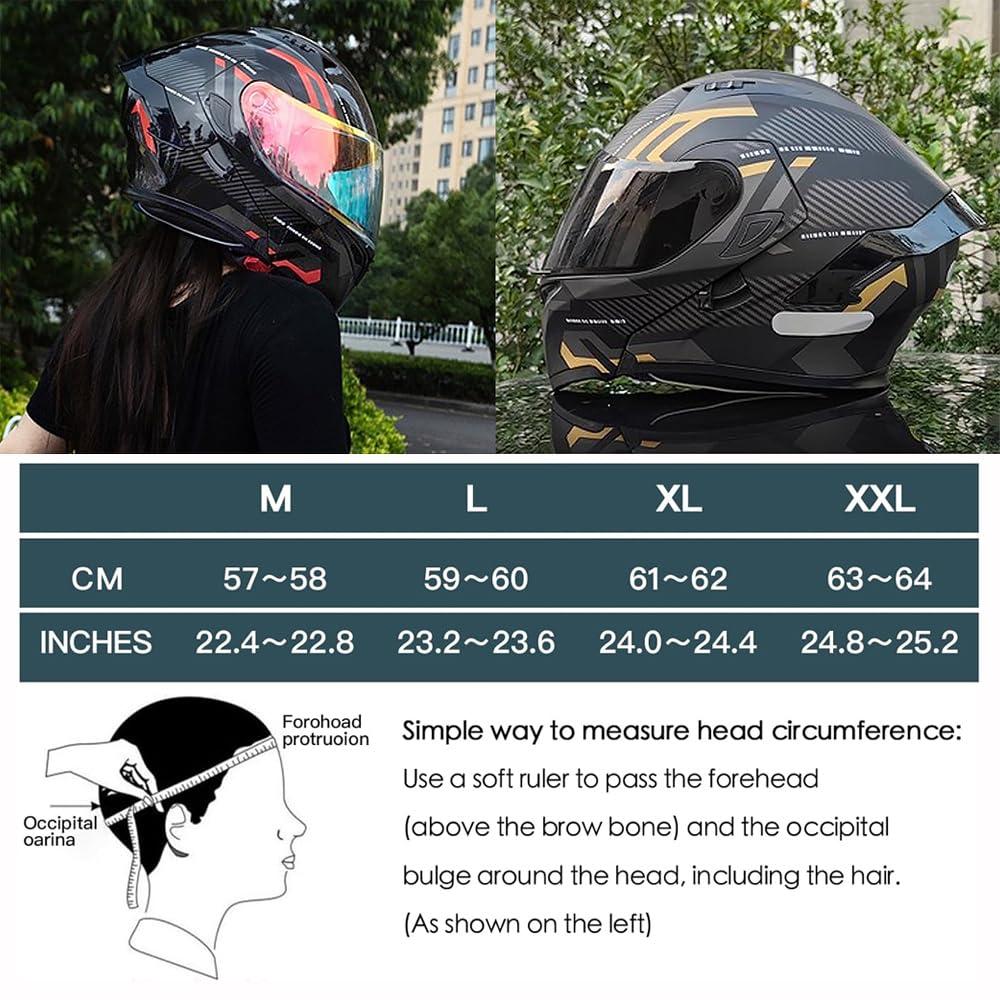 DOT Approved Flip Up Full Face Modular Motorcycle Helmet with Dual Visor L1174