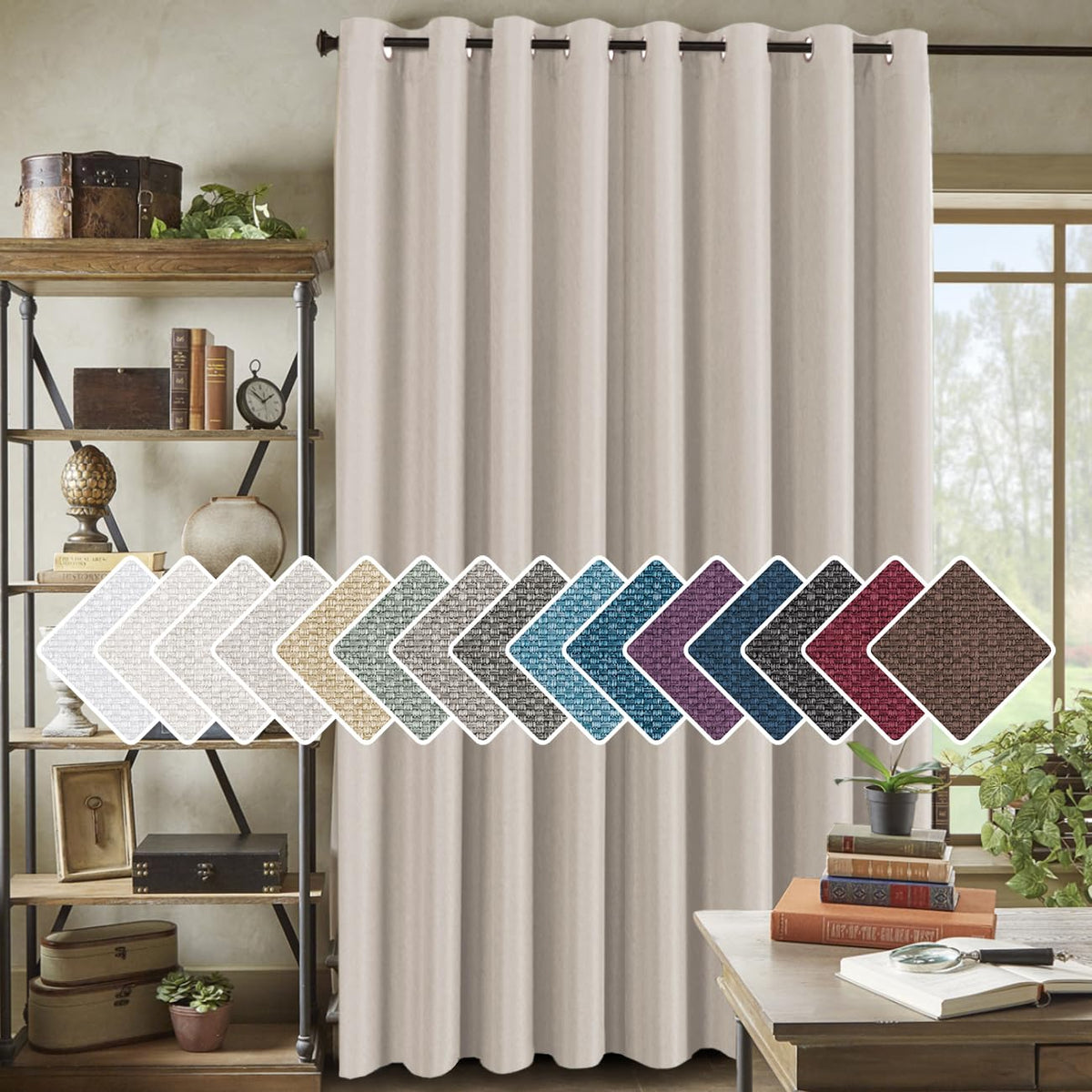 Polyester Room Darkening Blackout Curtain 100 x 84 Inches G61995