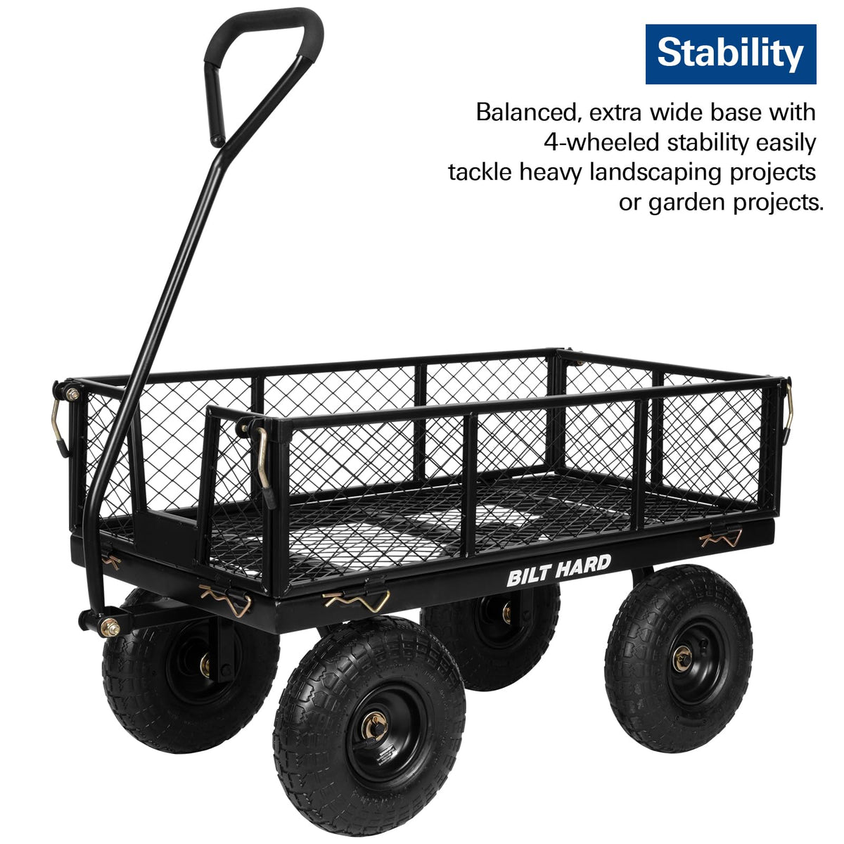 400 Lbs Capacity Mesh Steel Garden Cart with 10" All Terrain Wheels B604978