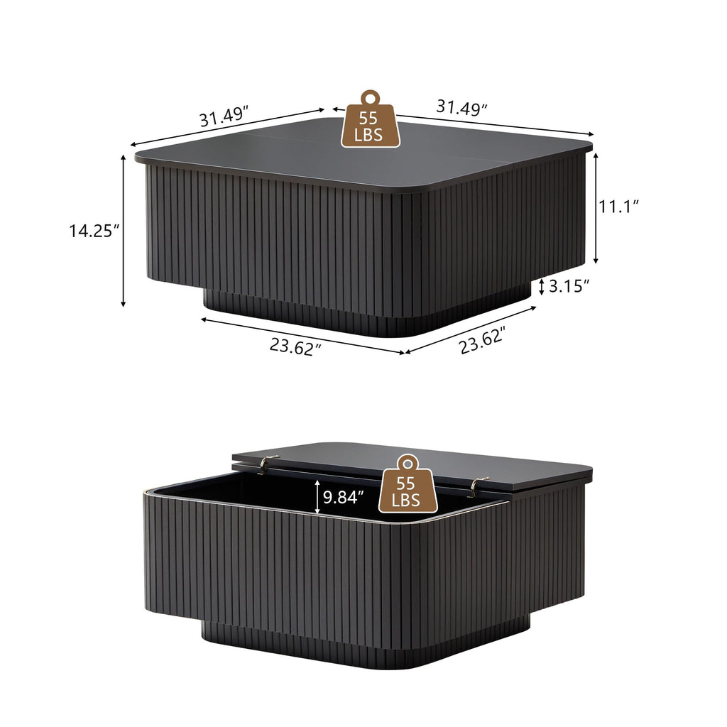 31.5" Square Coffee Table with Storage S8820