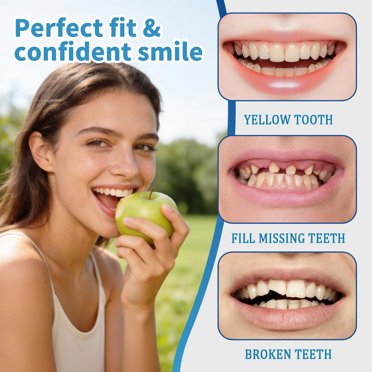 Silicone Denture Set Upper Lower Full Teeth I24882