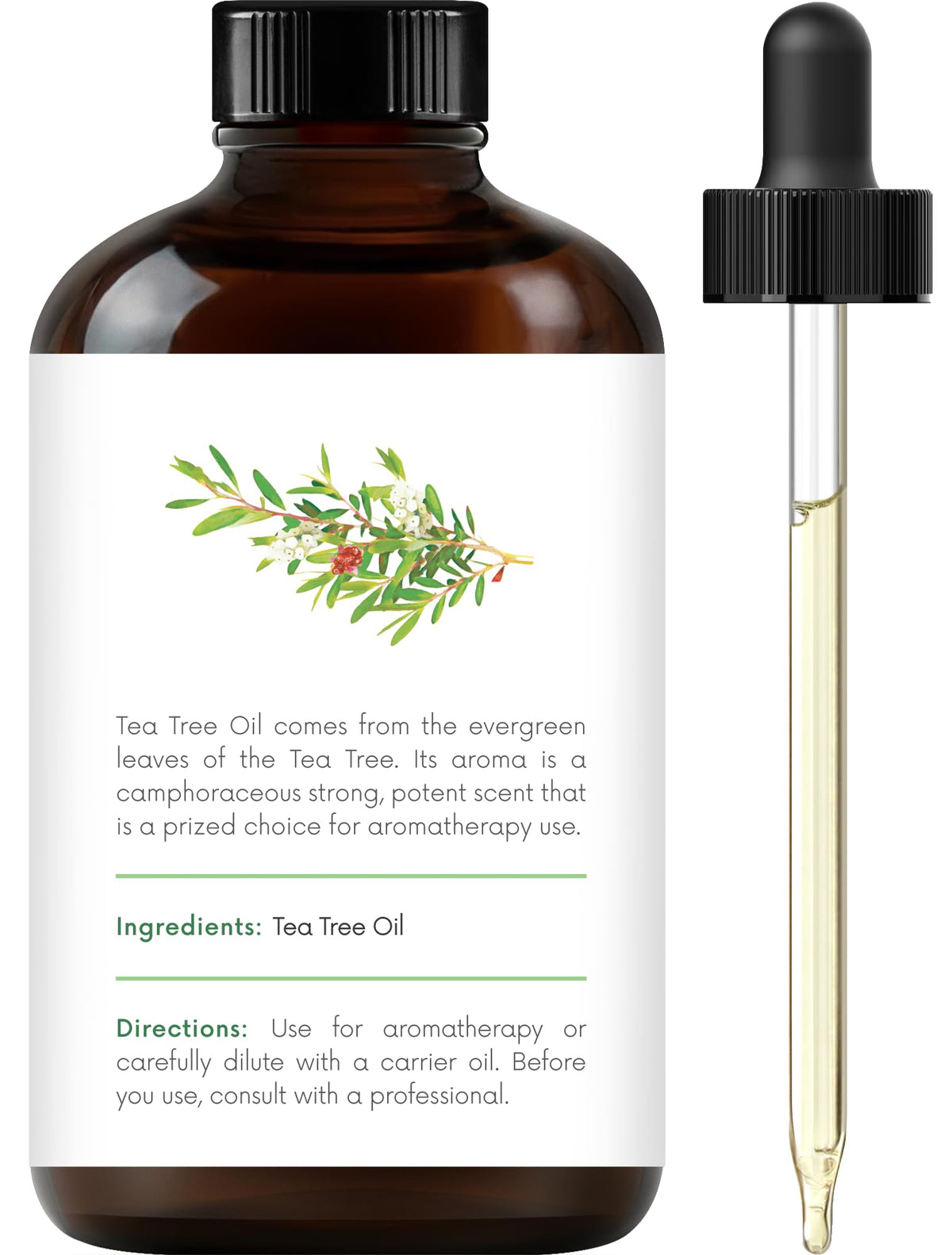 Peppermint Tea Tree Lavender Essential Oil Set 4 Fl. Oz K837212