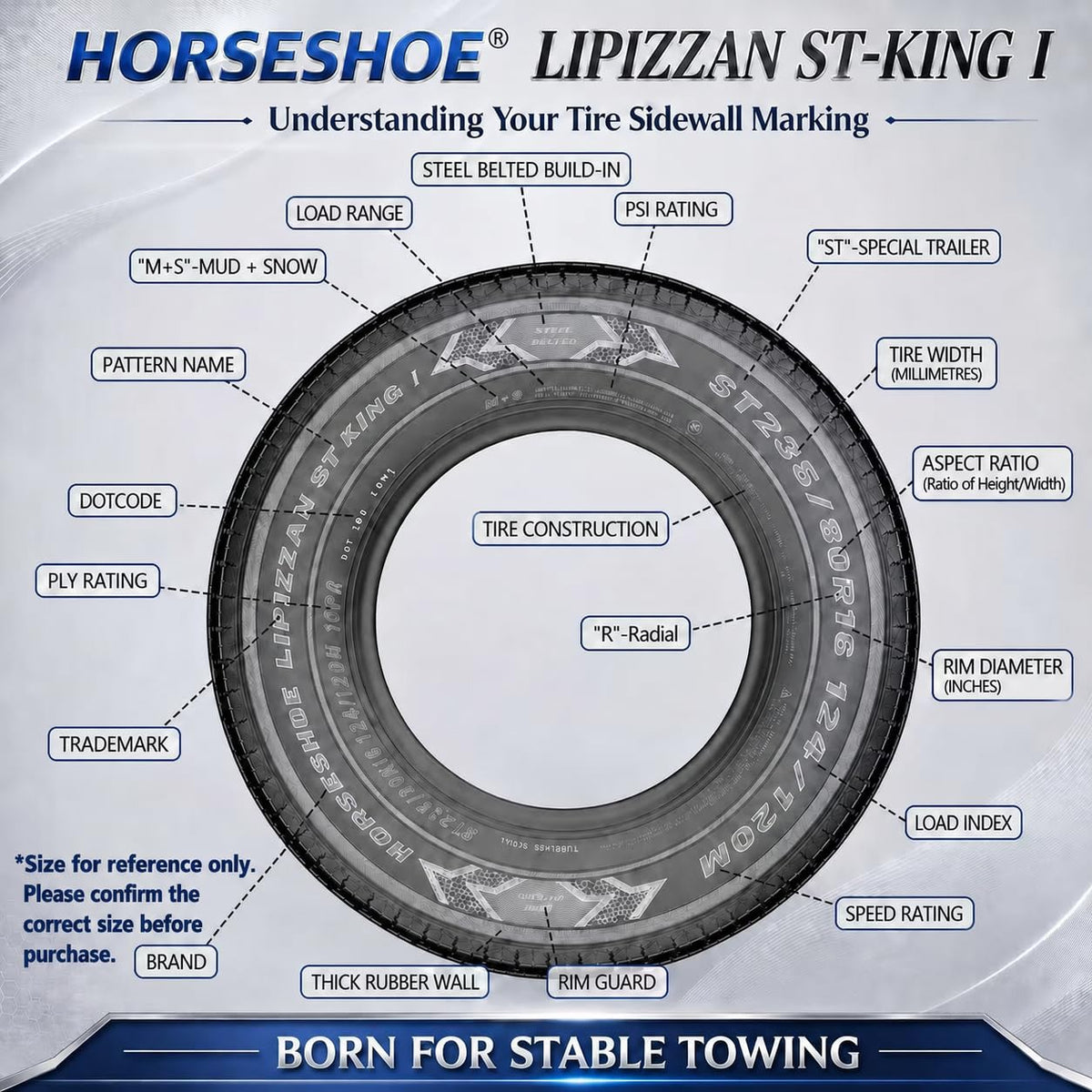 4 ST205/75R15 10PR Steel Belted Radial Trailer Tire K2239
