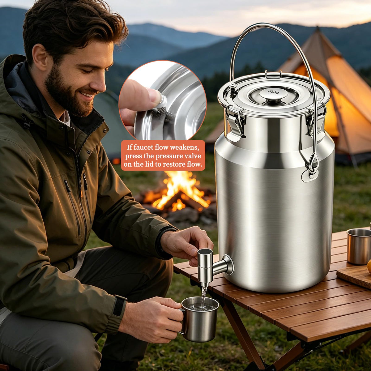 10L Stainless Steel Water Dispenser with Faucet U76973