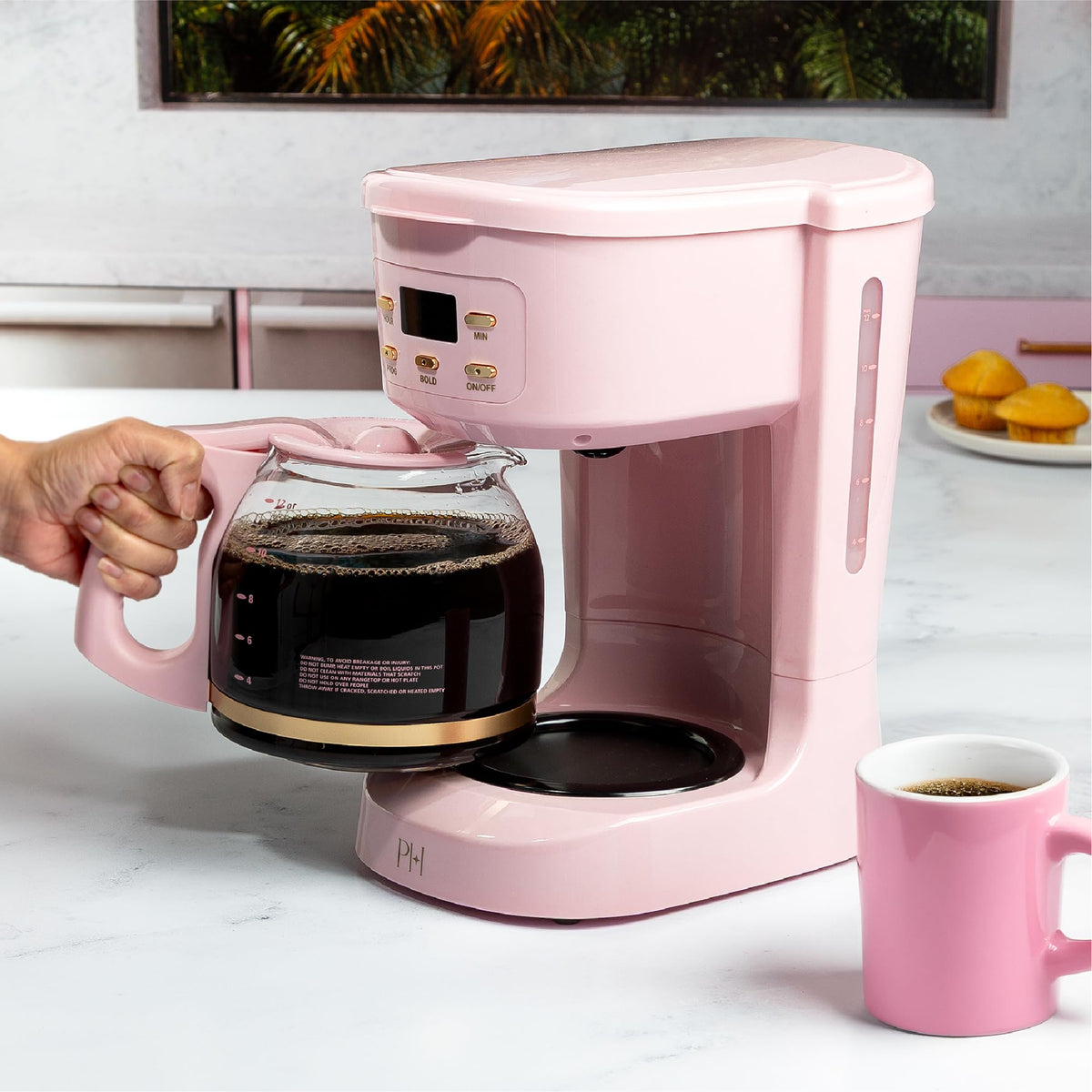 12-Cup Programmable Drip Coffee Maker with Glass Carafe T7554