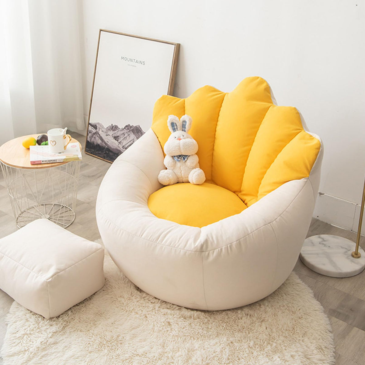 Washable Soft Linen Bean Bag Chair Cover H457904