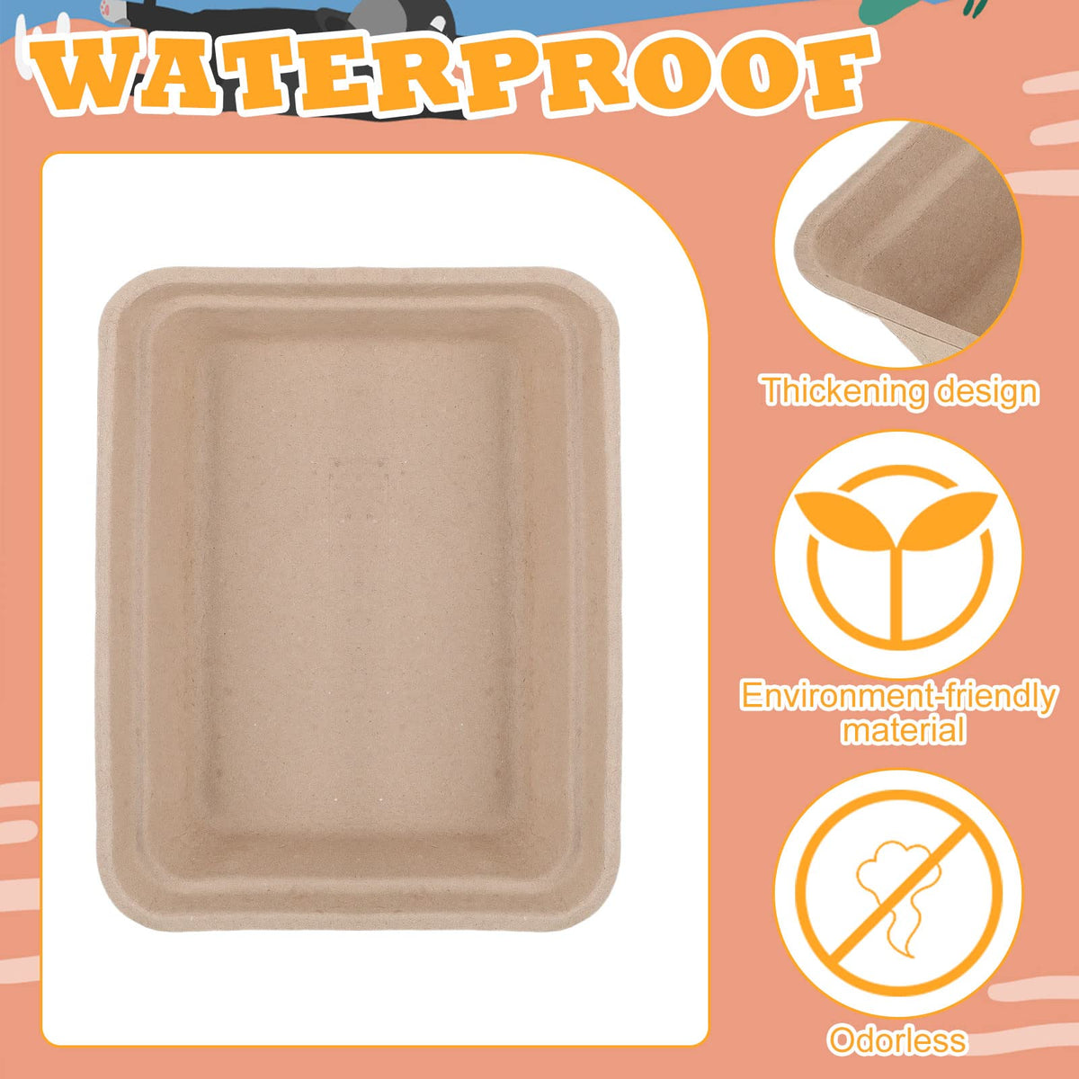 30 Pack Disposable Cat Litter Tray H118