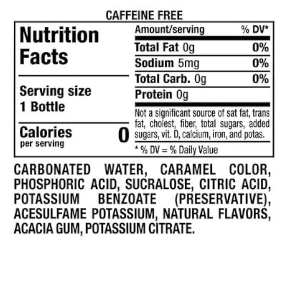 No Caffeine Cola Soda 6 Pack 16.9 oz K74790