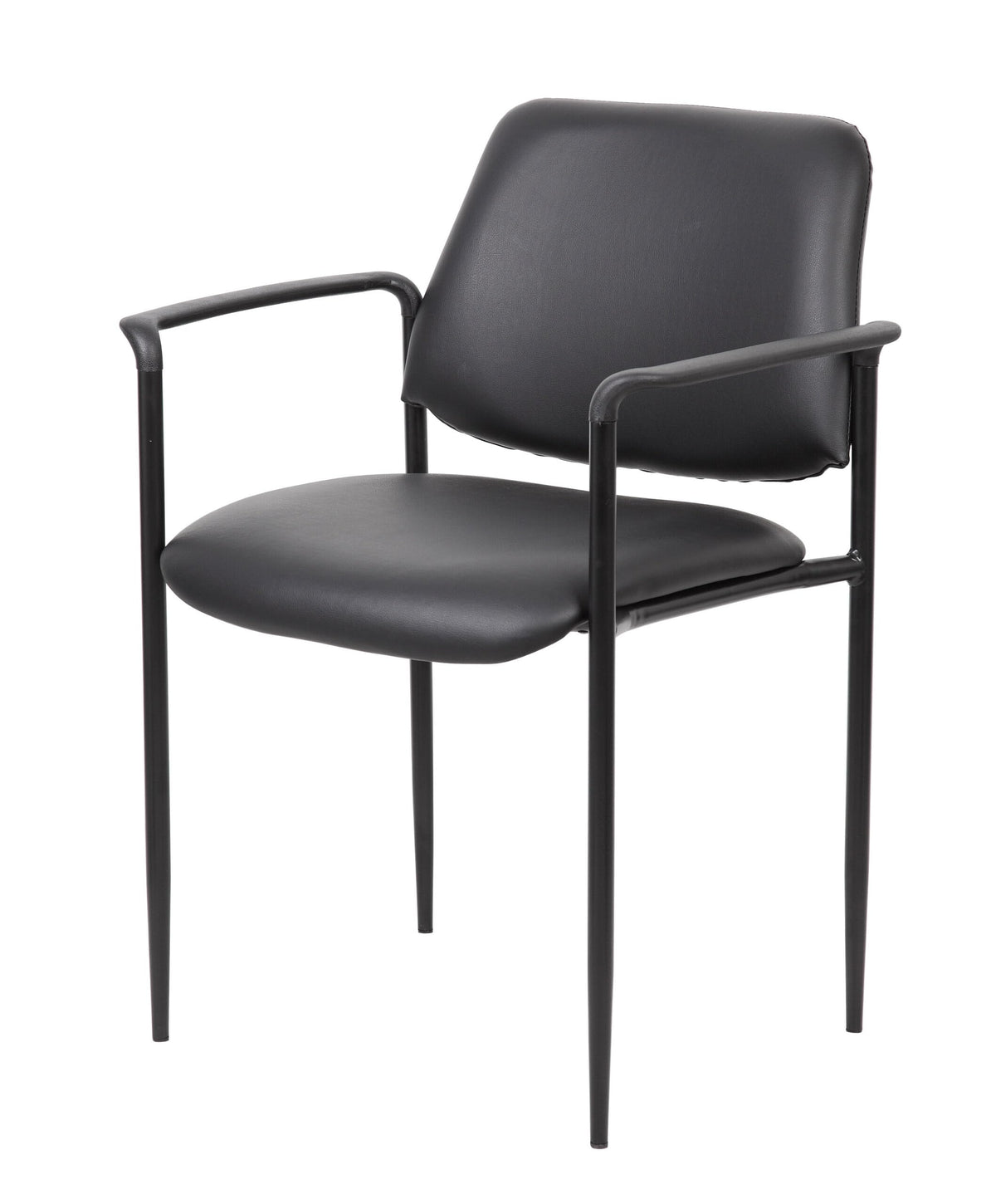 Black Caressoft Stacking Chair with Arm M71334