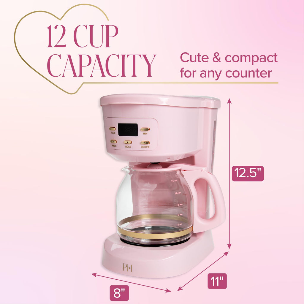 12-Cup Programmable Drip Coffee Maker with Glass Carafe T7554