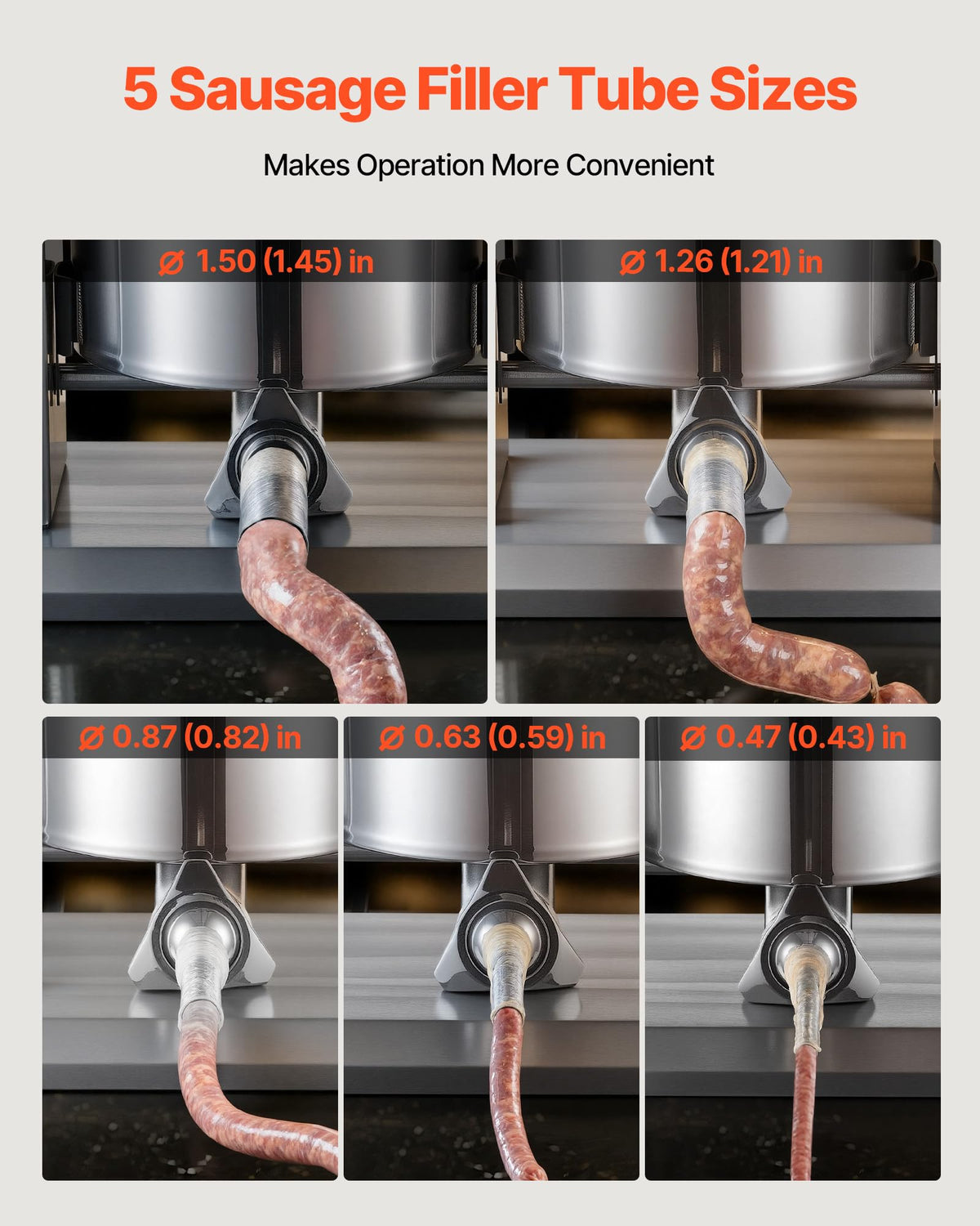 55 LBS Stainless Steel Electric Sausage Stuffer with 5 Stuffing Tubes A656883