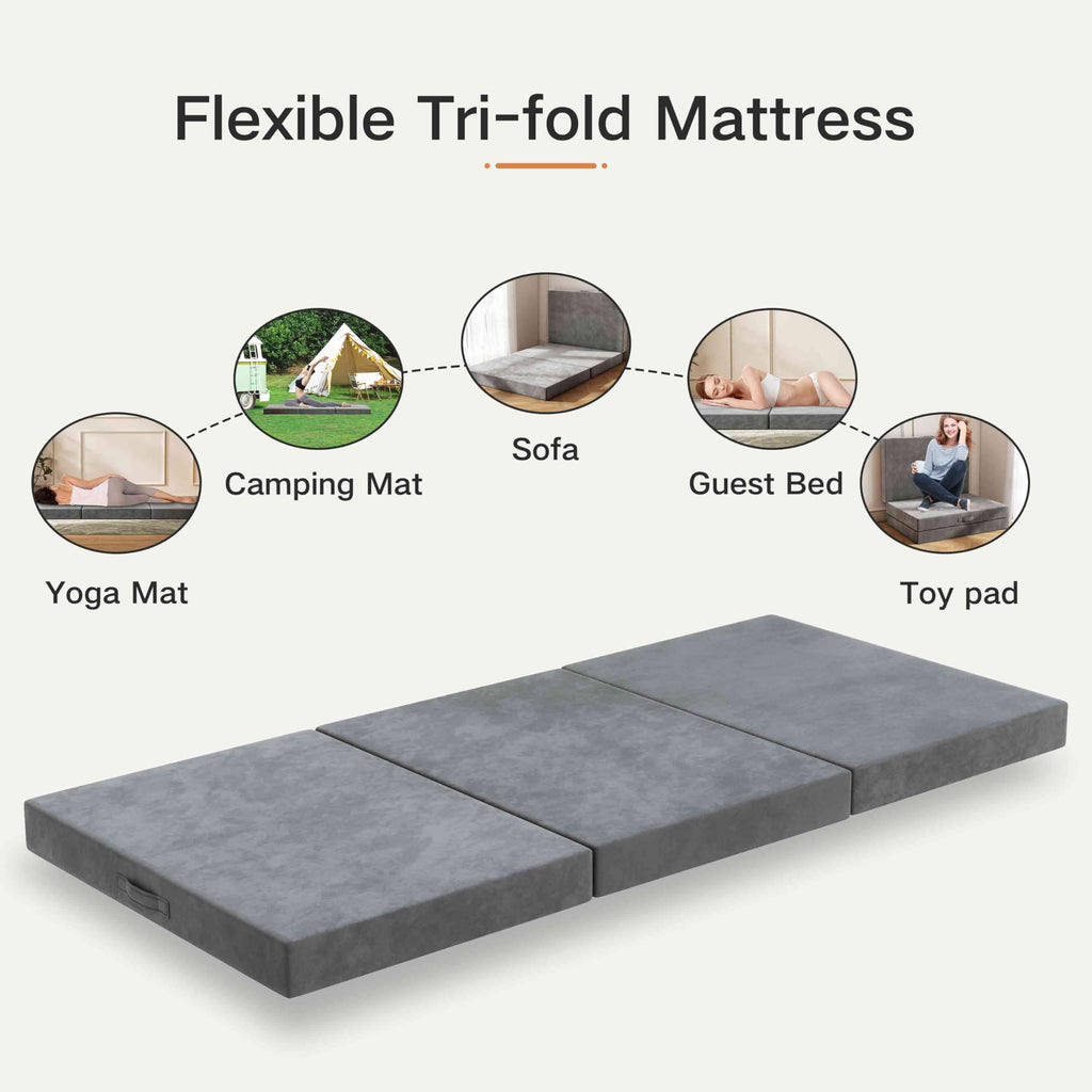 4 Inch Twin Tri-Fold Mattress Topper U105