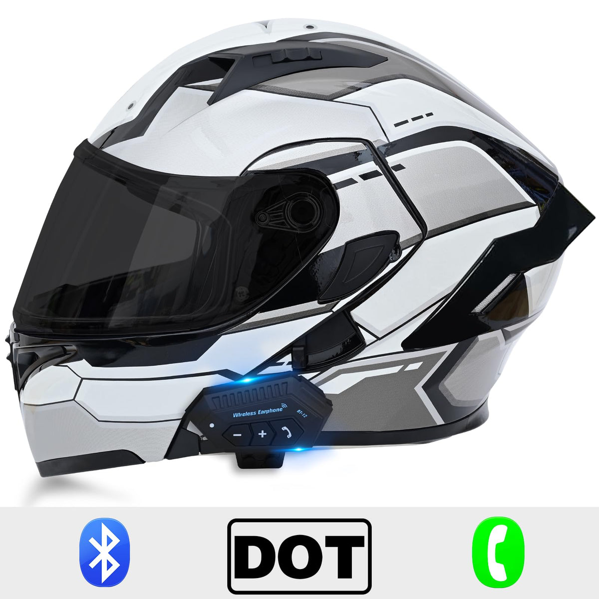 DOT Approved Flip Up Full Face Modular Motorcycle Helmet with Dual Visor U80538