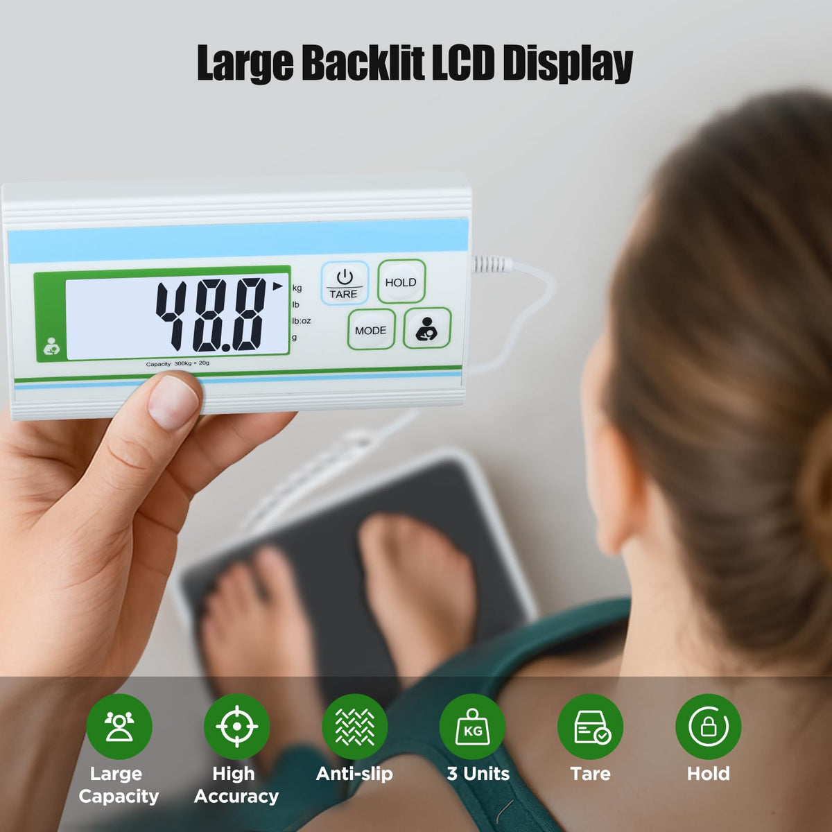 660 lb Digital Body Weight Scale with 13.4" x 11.8" Platform H78864
