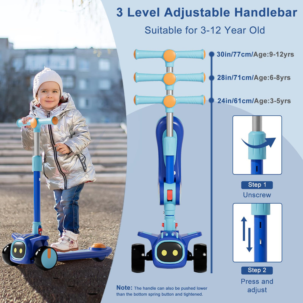 2-in-1 Kids 3 Wheel Kick Scooter with Adjustable Seat B9623
