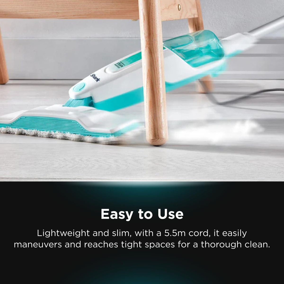 White Steam Mop Hard Floor Cleaner with XL Removable Water Tank B807